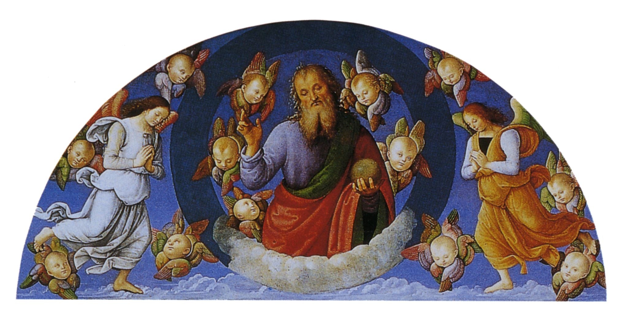 Dieu le Père bénissant parmi les anges - Pietro Perugino