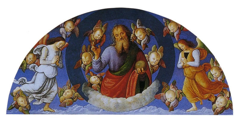İlahı Baba, melekler arasında kutsayan - Pietro Perugino