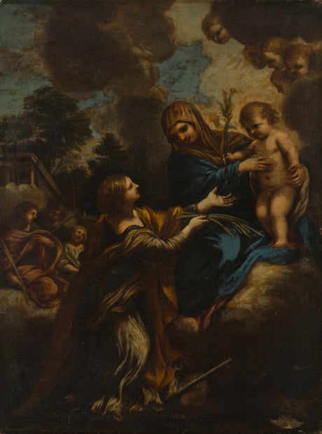 Sainte Marie, le petit Jésus et sainte Catherine - Pietro da Cortona