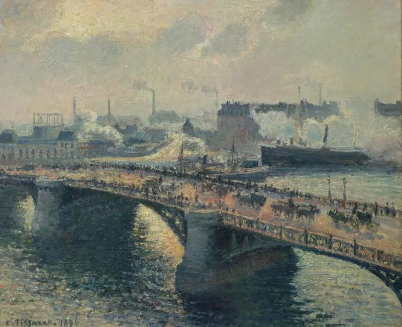 Rouen'deki Boïeldieu Köprüsü - Camille Pissarro