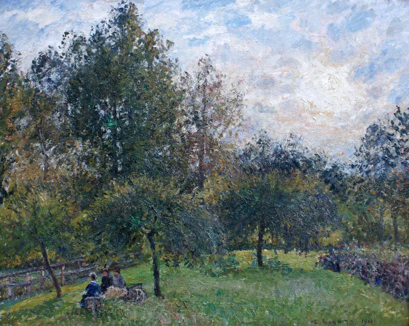 Gün batımında elma ağaçları ve kavaklar, Eragny - Camille Pissarro