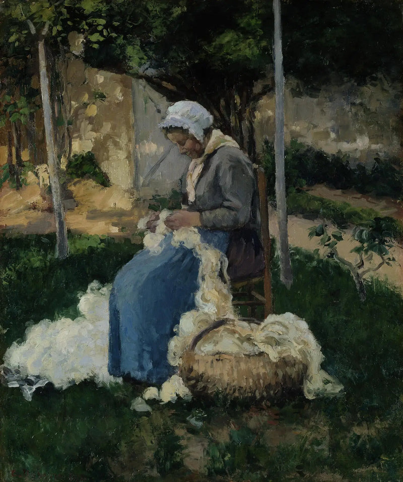 Yünü açan köylü - Camille Pissarro