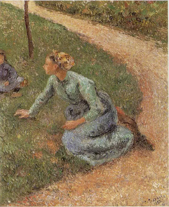 Yolda oturan köylü - Camille Pissarro