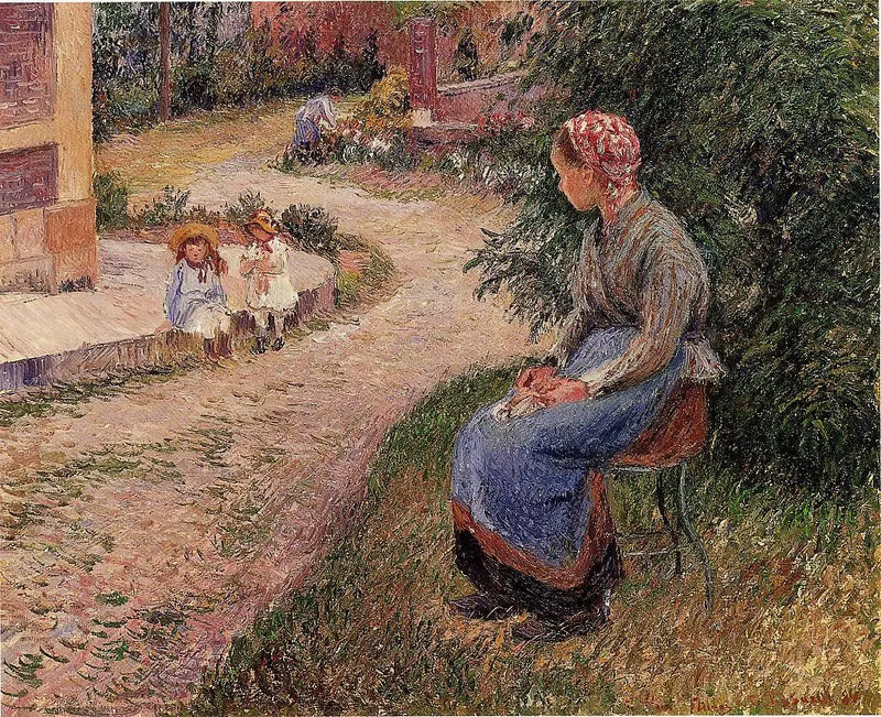 Eragny Bahçesi'nde Oturan Bir Uşak - Camille Pissarro