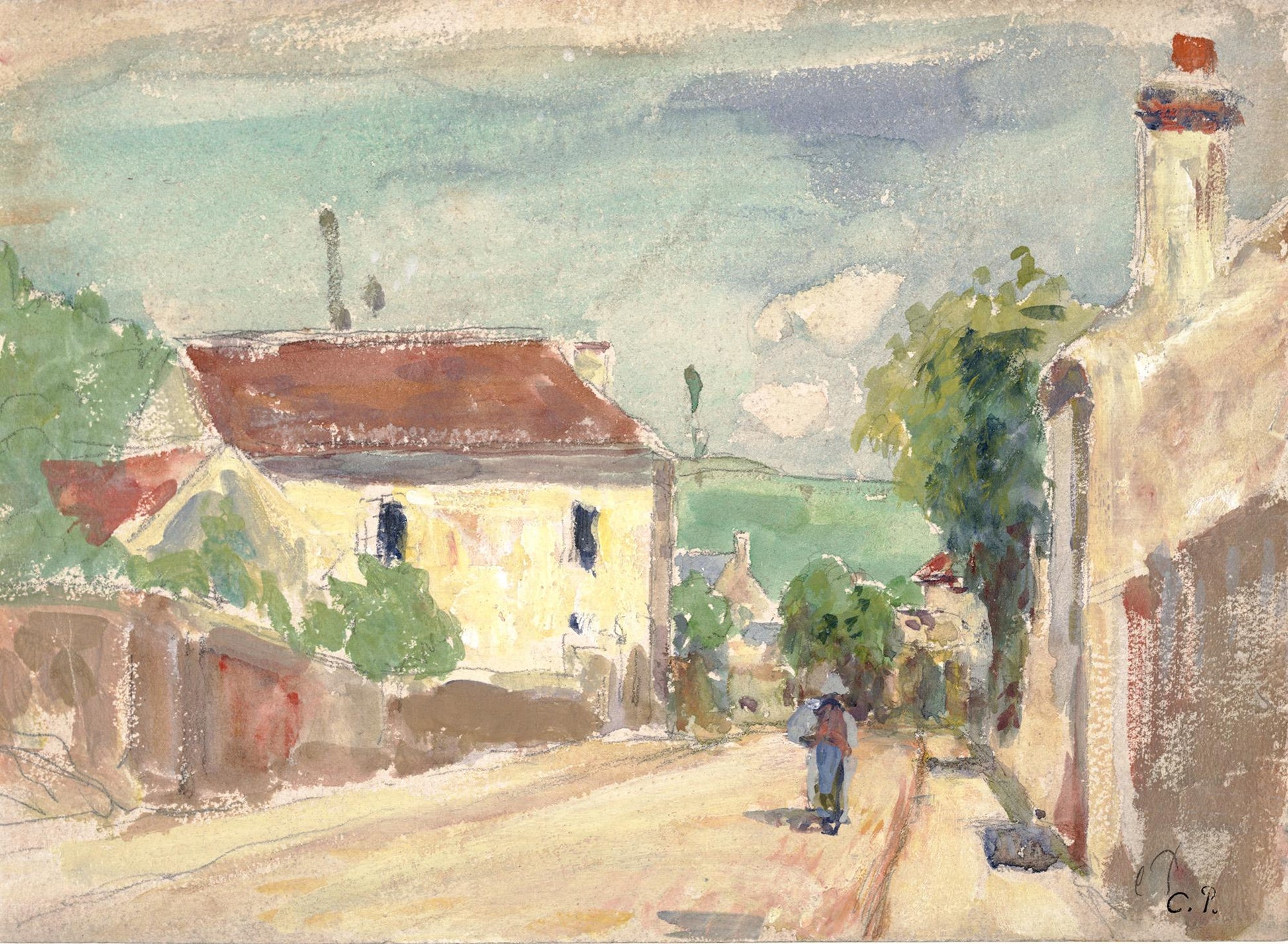 Reproduction du tableau « La Rue de l'Hermitage, Pontoise - Camille Pissarro » par Alpha Reproduction en peinture à l’huile