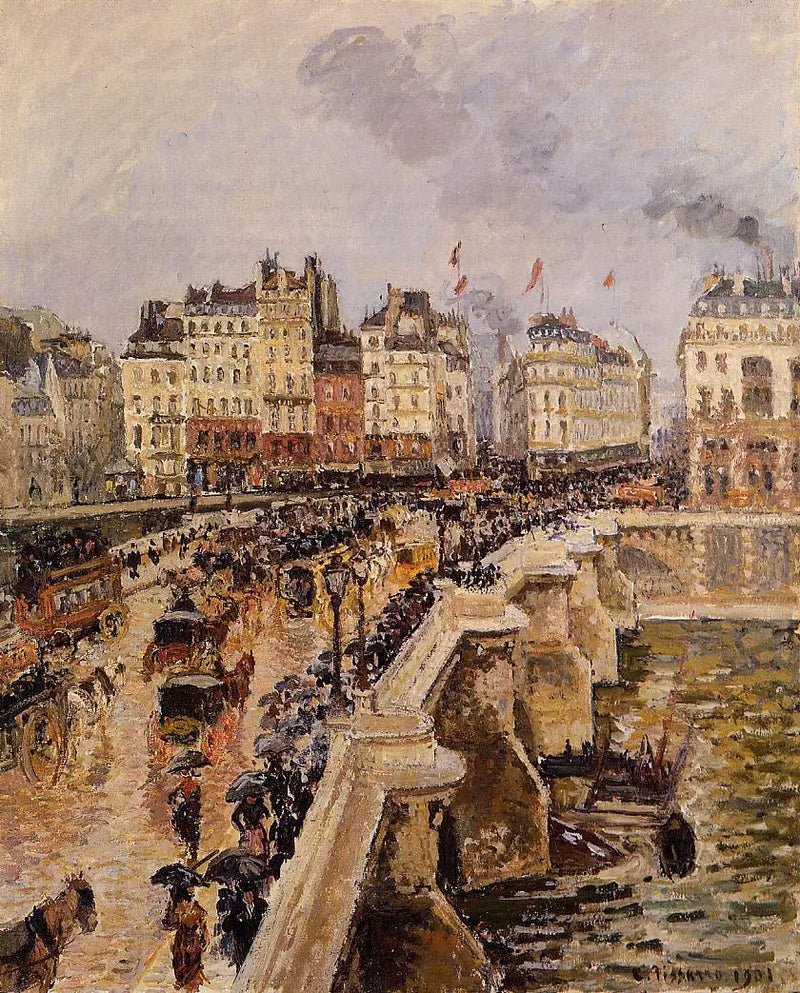 Yeni Köprü, Yağmurlu Öğleden Sonra (Birinci Mevsim) - Camille Pissarro