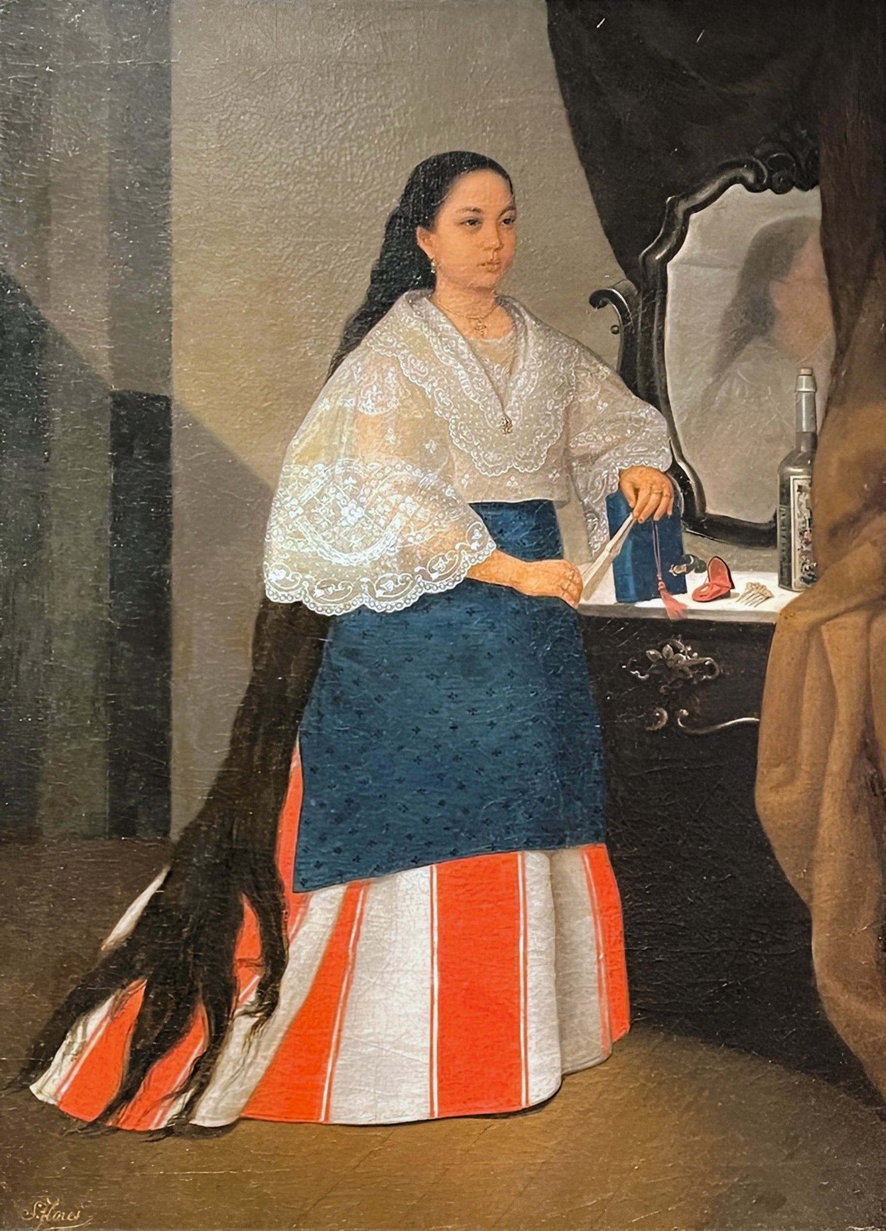 Portrait de Doña Miguela Henson — Simón Flores, vers 1880, Huile sur toile