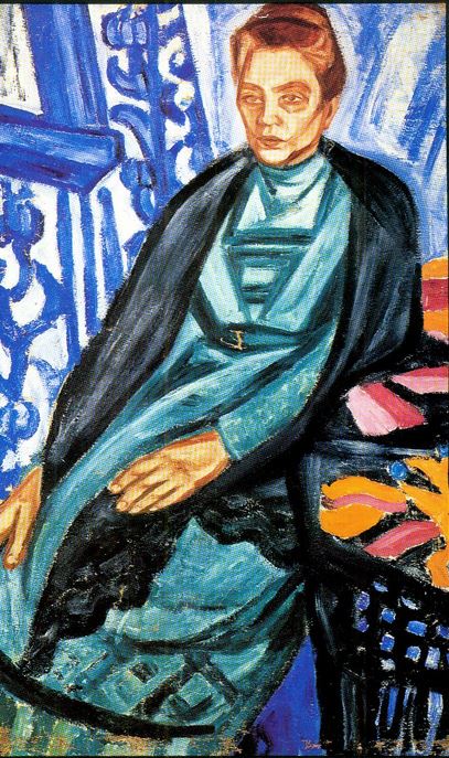 Portrait d'une dame en robe verte - Olga Rozanova