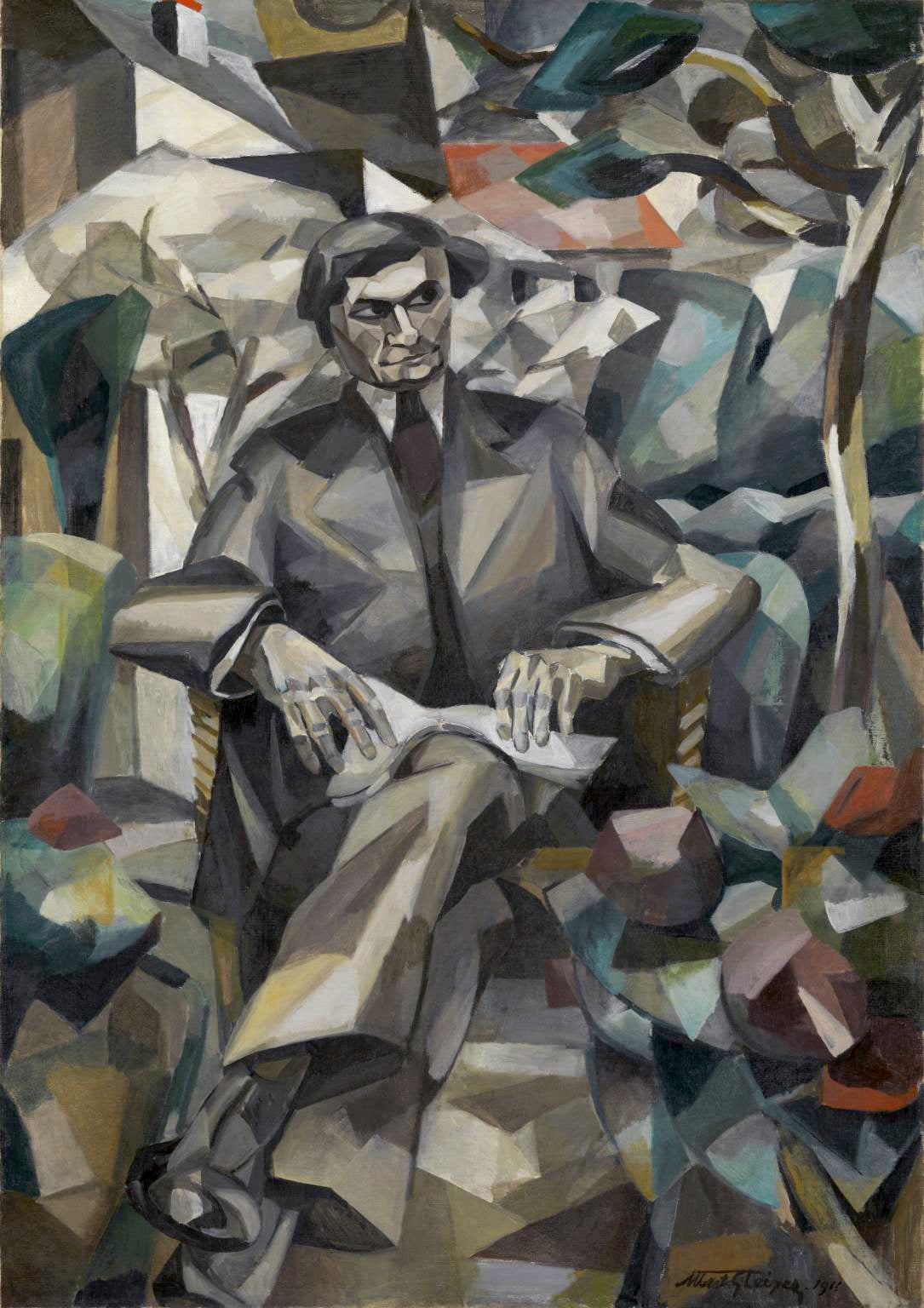 Reproduction du tableau « Portrait de Jacques Nayral – Albert Gleizes (1911) » par Alpha Reproduction en peinture à l’huile