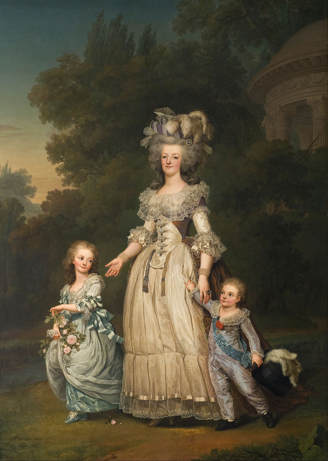 Marie-Antoinette'in iki büyük çocuğuyla portresi – Adolf Ulrik Wertmüller (1785)