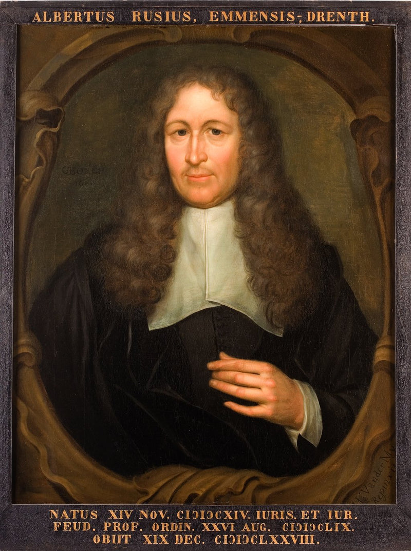 Portret van Albertus Rusius, hoogleraar Rechtsgeleerdheid te Leiden - Gerard ter Borch