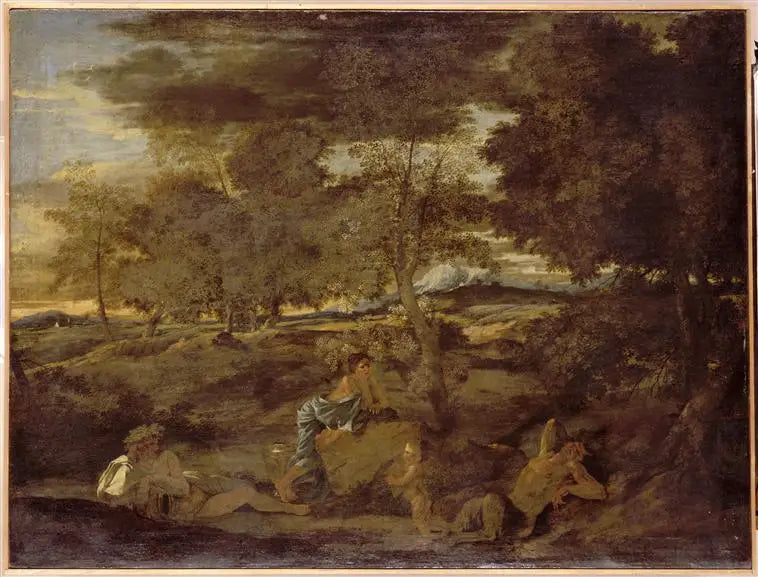 Uyuyan Satyr Manzarası - Nicolas Poussin