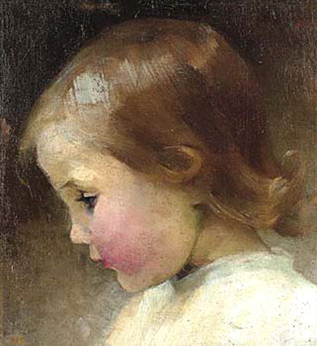 Profile of a girl by Helena Schjerfbeck 1887 - Helene Schjerfbeck