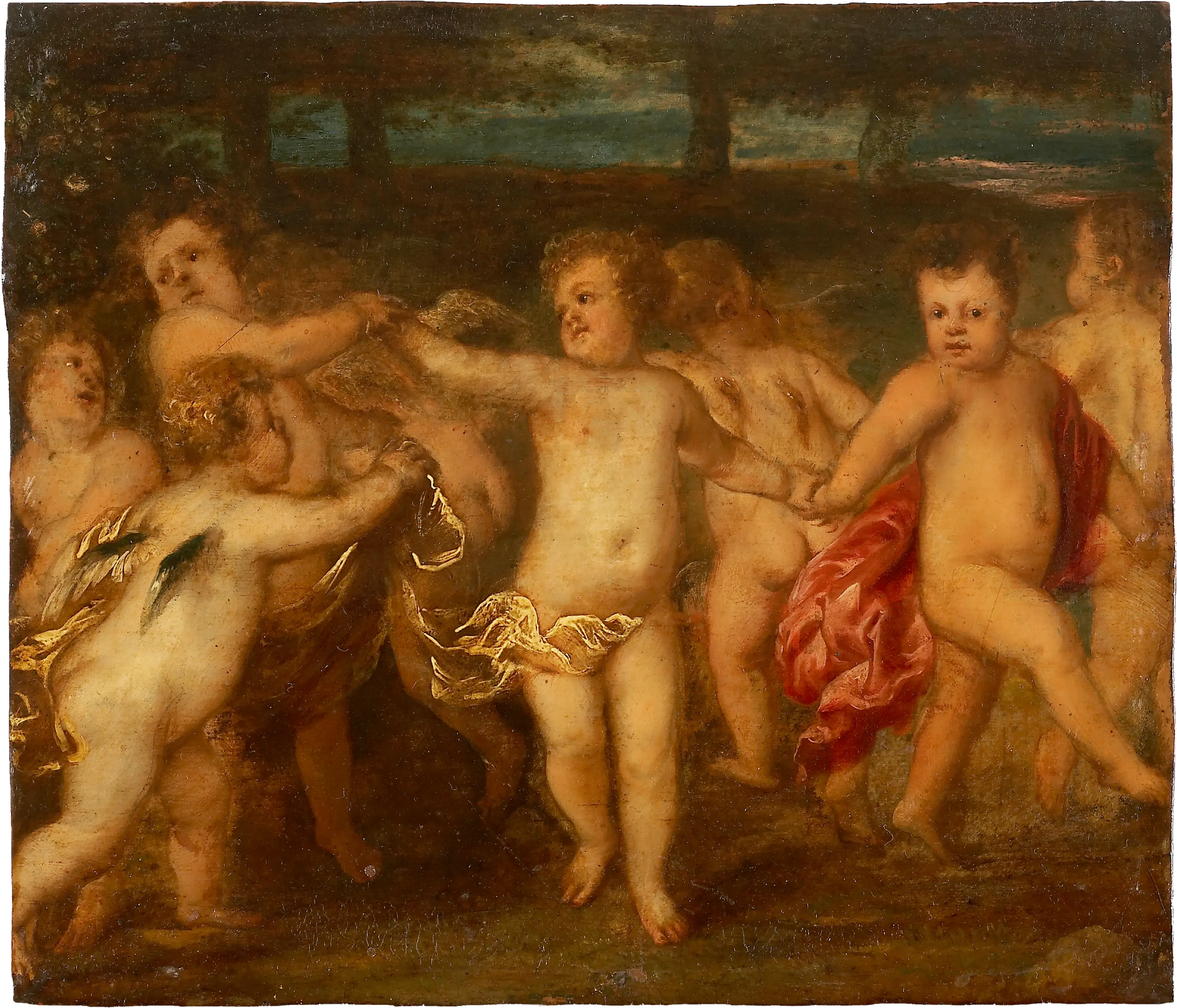 Putti faisant un roundelay - Antoine van Dyck image 1 reproduction artisanale de tableau