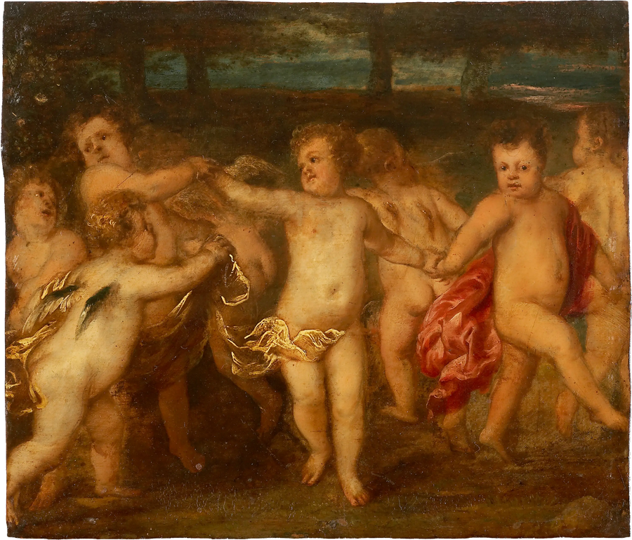Putti bir döngü yaparken - Antoine van Dyck