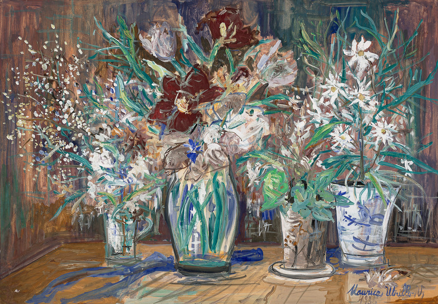 Quatre vases de fleurs (1936) - Maurice Utrillo