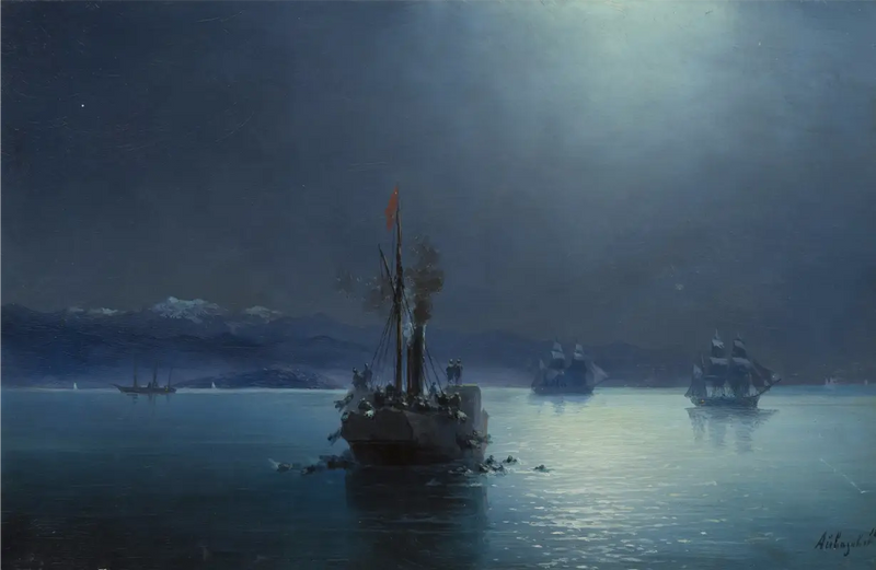 Sakin Gece: Türk gemilerinden atılan Ermeniler - Ivan Aïvazovski