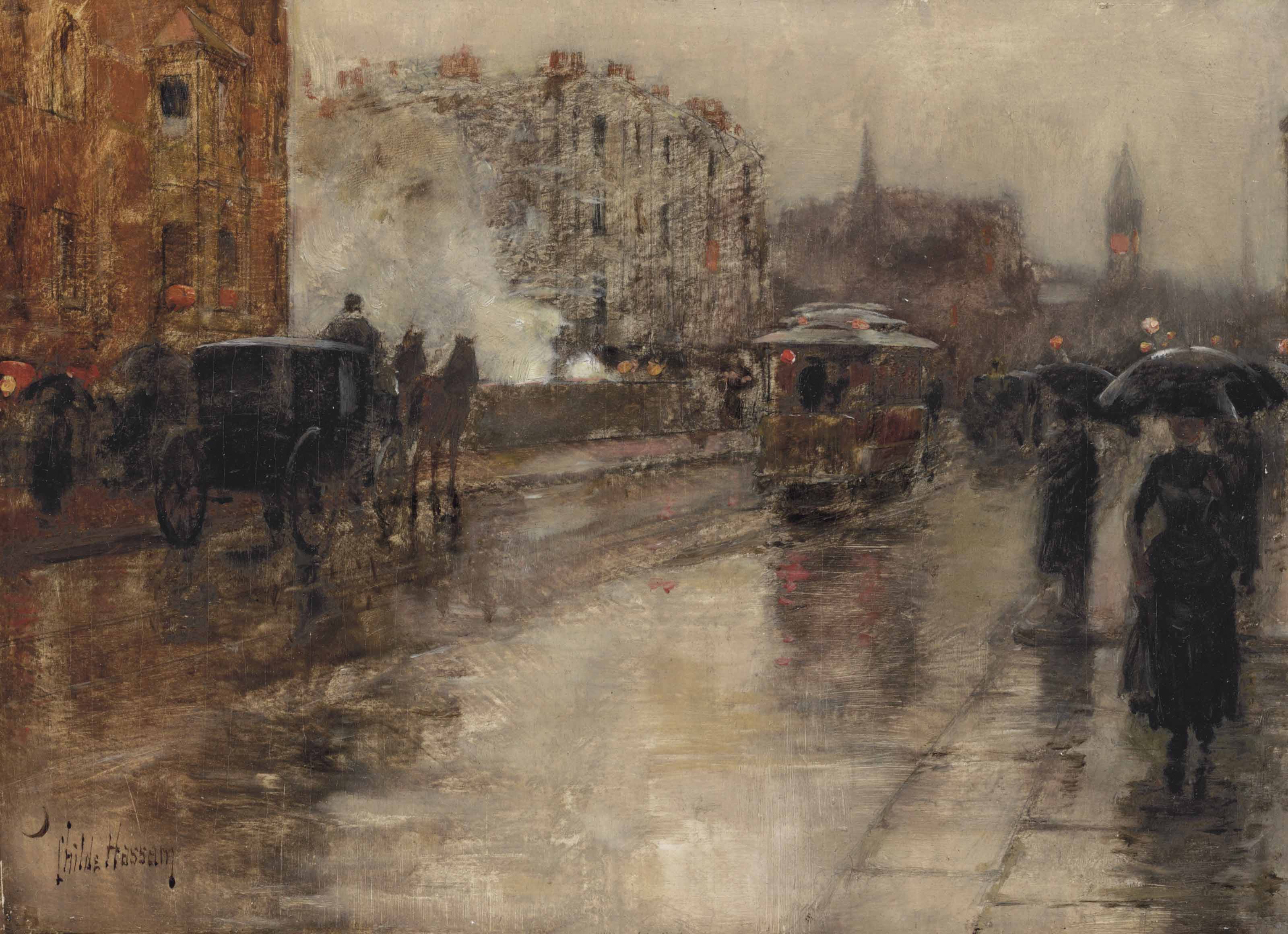 Jour de pluie, Boston - Childe Hassam