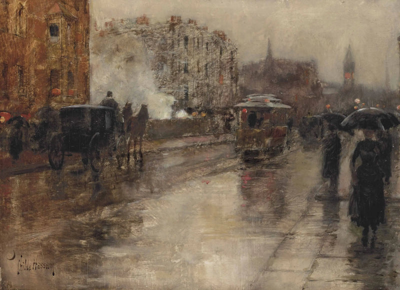 Yağmurlu Gün, Boston - Childe Hassam