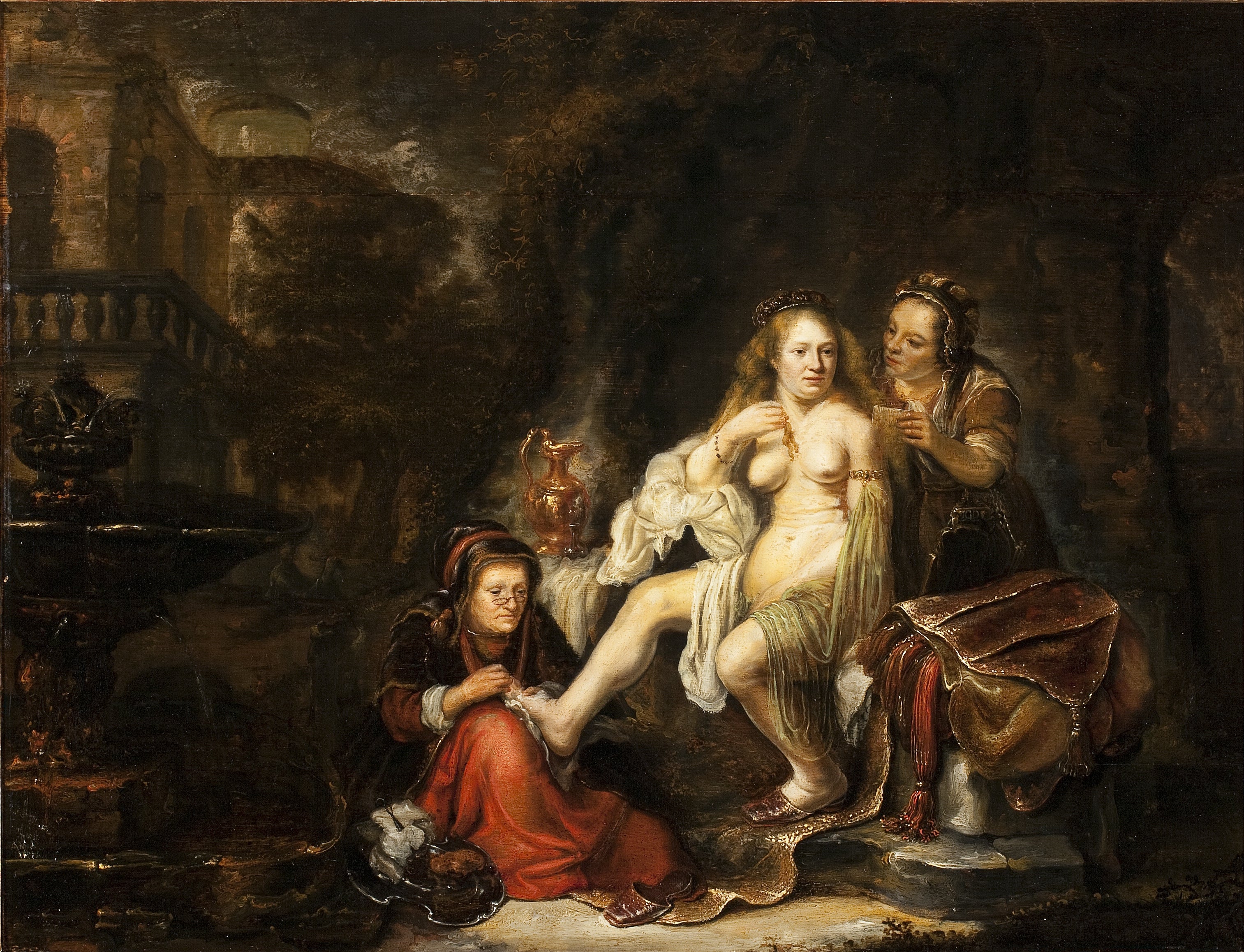 Reproduction du tableau « Bath-Shéba reçoit la lettre de David - Rembrandt » par Alpha Reproduction en peinture à l’huile