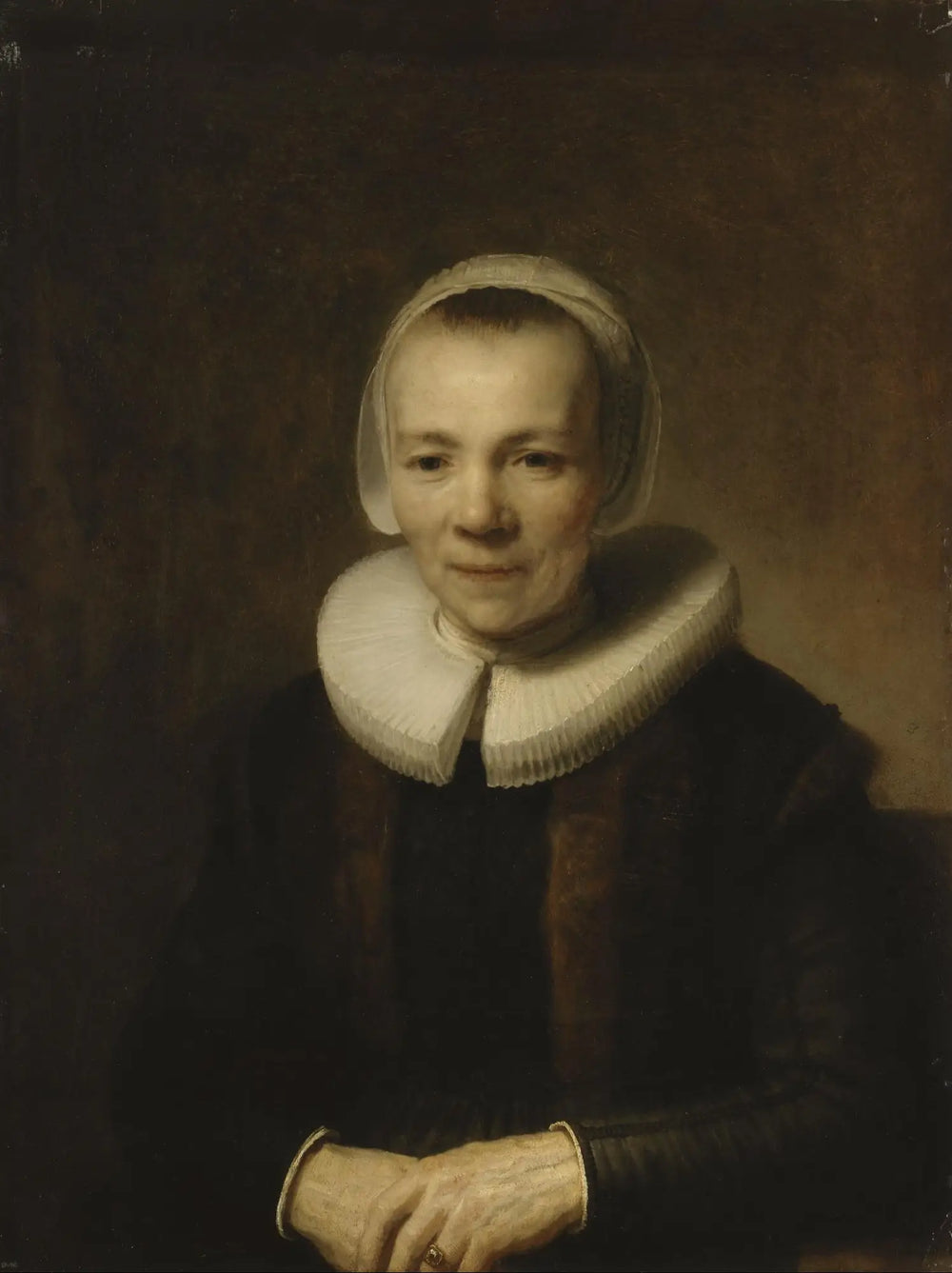 Reproduction du tableau « Portrait de Baertje Martens - Rembrandt » par Alpha Reproduction en peinture à l’huile