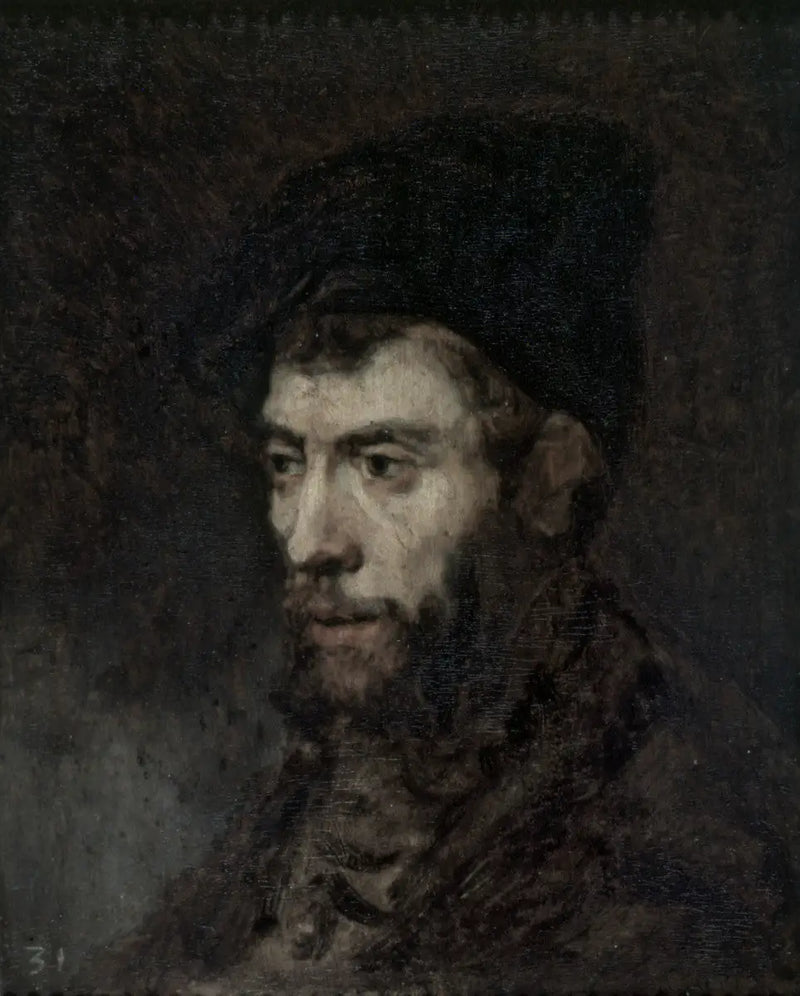 Sol başında sola bakan adam - Rembrandt