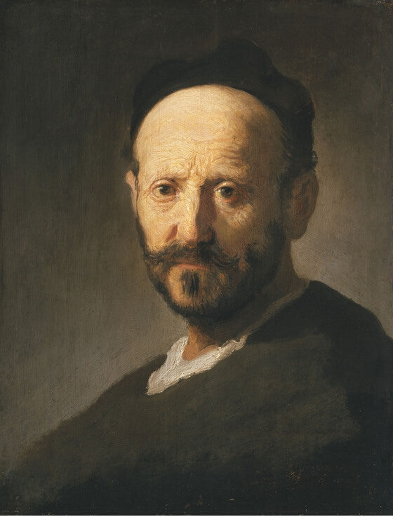 Reproduction du tableau « Buste d'homme avec une casquette - Rembrandt » par Alpha Reproduction en peinture à l’huile