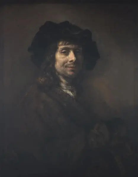 Reproduction du tableau « Portrait d'un jeune homme, peut-être un artiste - Rembrandt » par Alpha Reproduction en peinture à l’huile