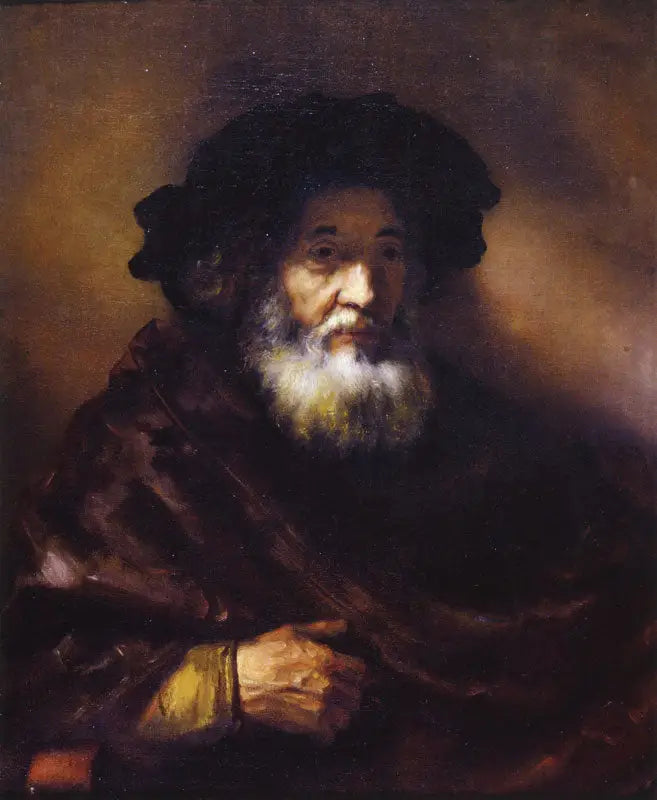 Pelerinli Yaşlı Adam Portresi - Rembrandt
