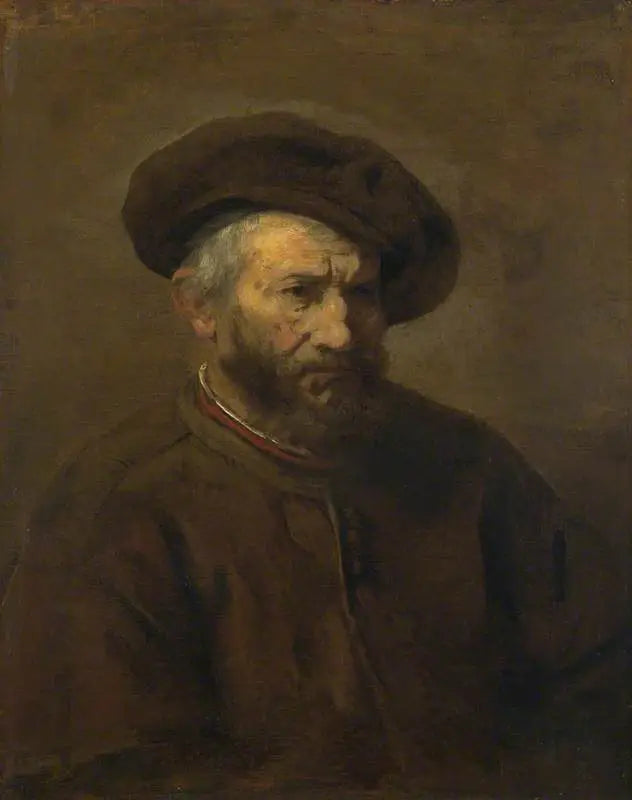 Sakallı bir adamın yarım figürü - Rembrandt