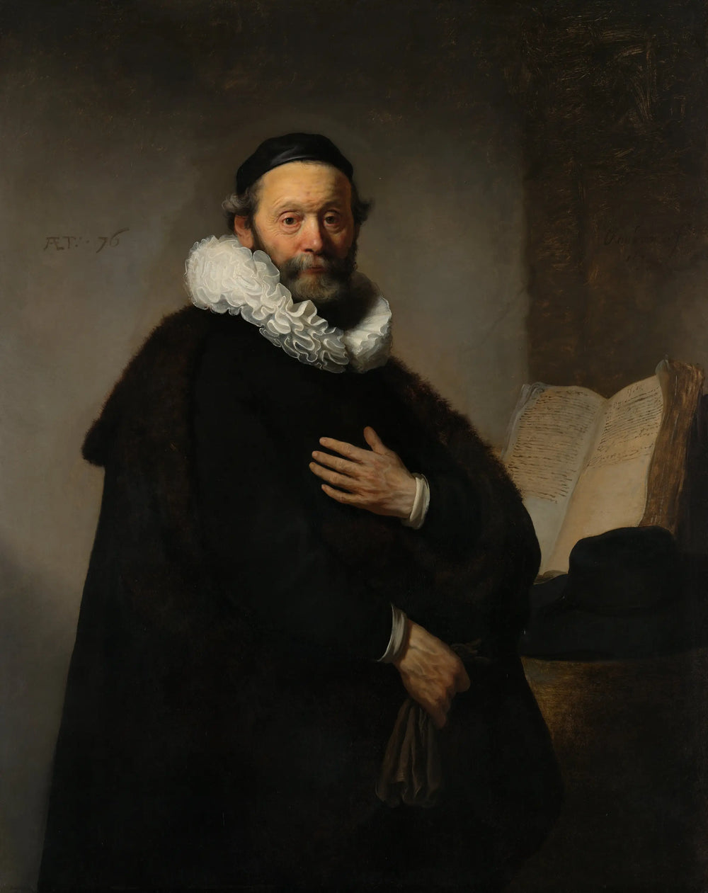 Reproduction du tableau « Portrait de Johannes Wtenbogaert - Rembrandt » par Alpha Reproduction en peinture à l’huile