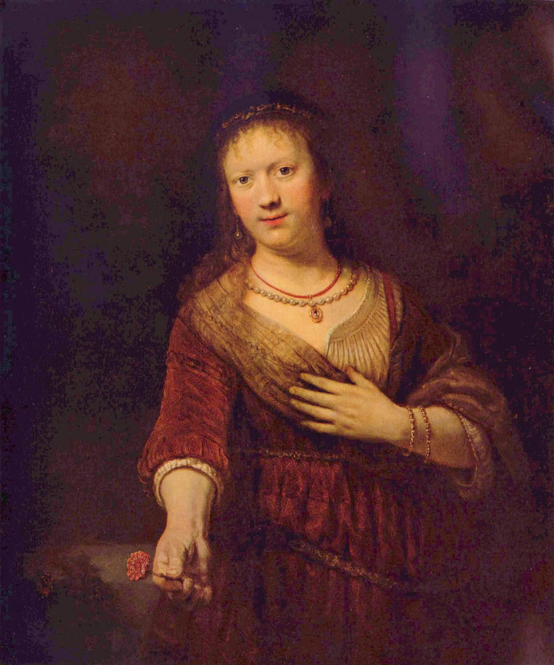 Saskia ve Çiçekler - Rembrandt