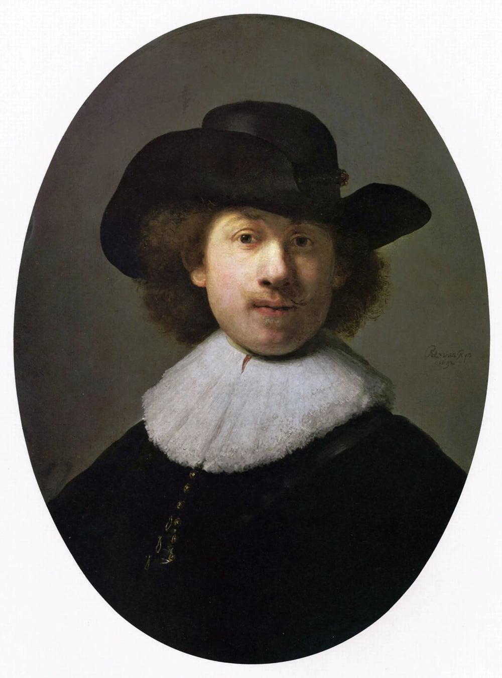 Reproduction du tableau « Autoportrait en citoyen - Rembrandt » par Alpha Reproduction en peinture à l’huile