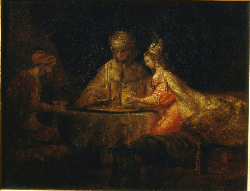 Esther'in Şöleninde Assuérus ve Haman - Rembrandt