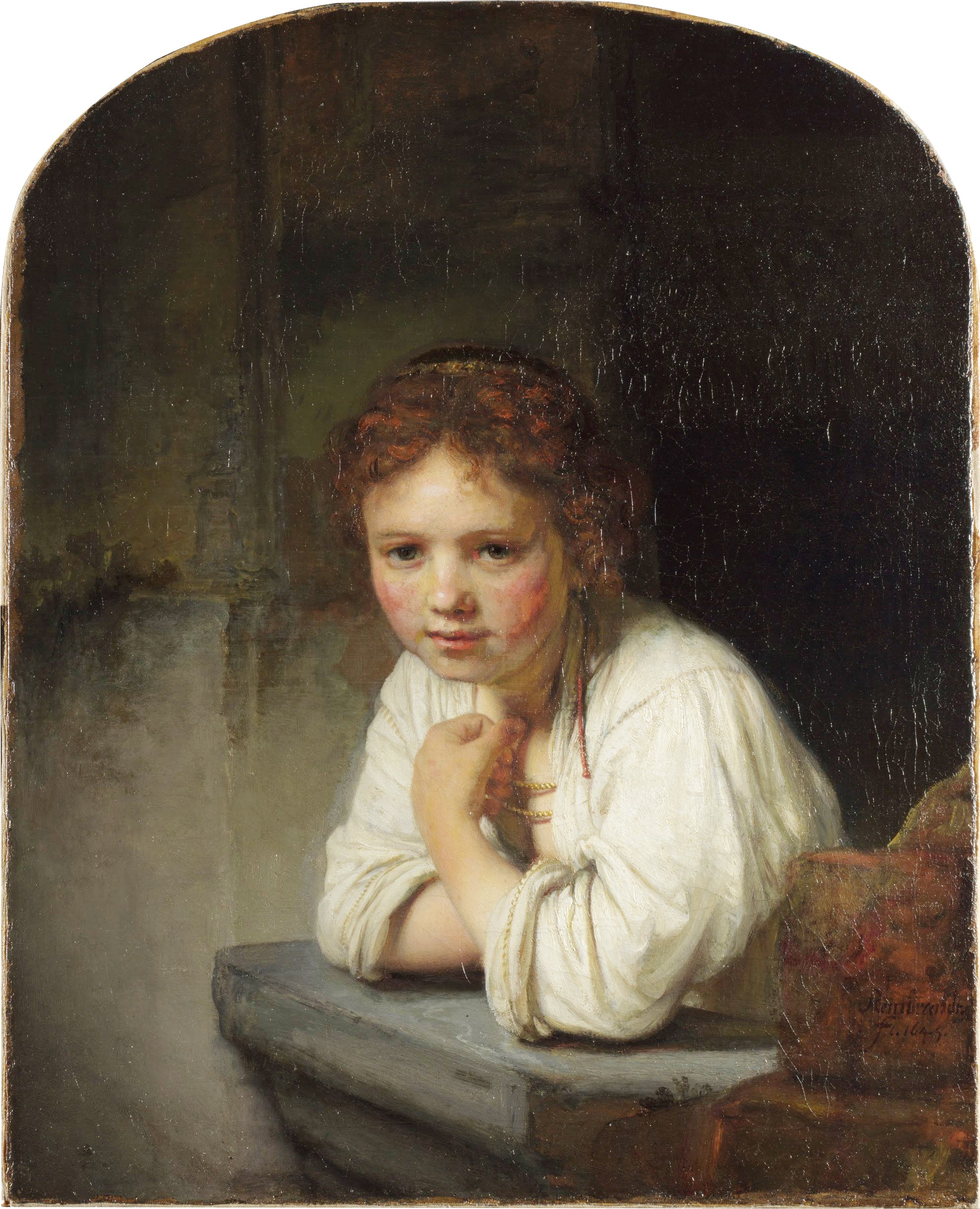 Reproduction du tableau « Fille à la fenêtre - Rembrandt » par Alpha Reproduction en peinture à l’huile