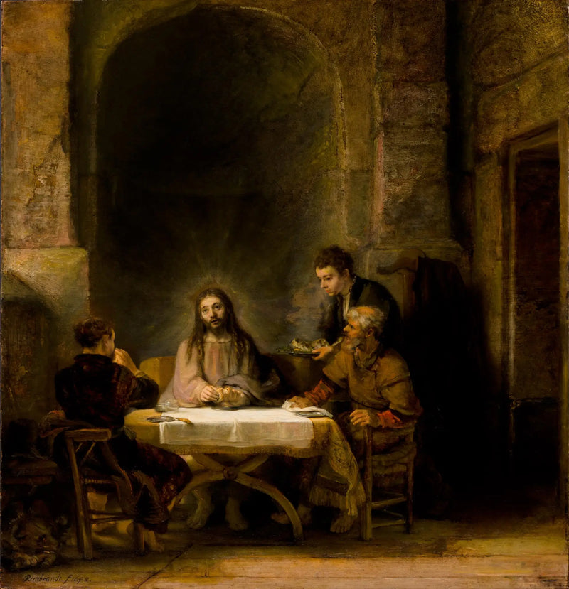 Emmaus'taki Hacılara Kendini Gösteren Mesih - Rembrandt