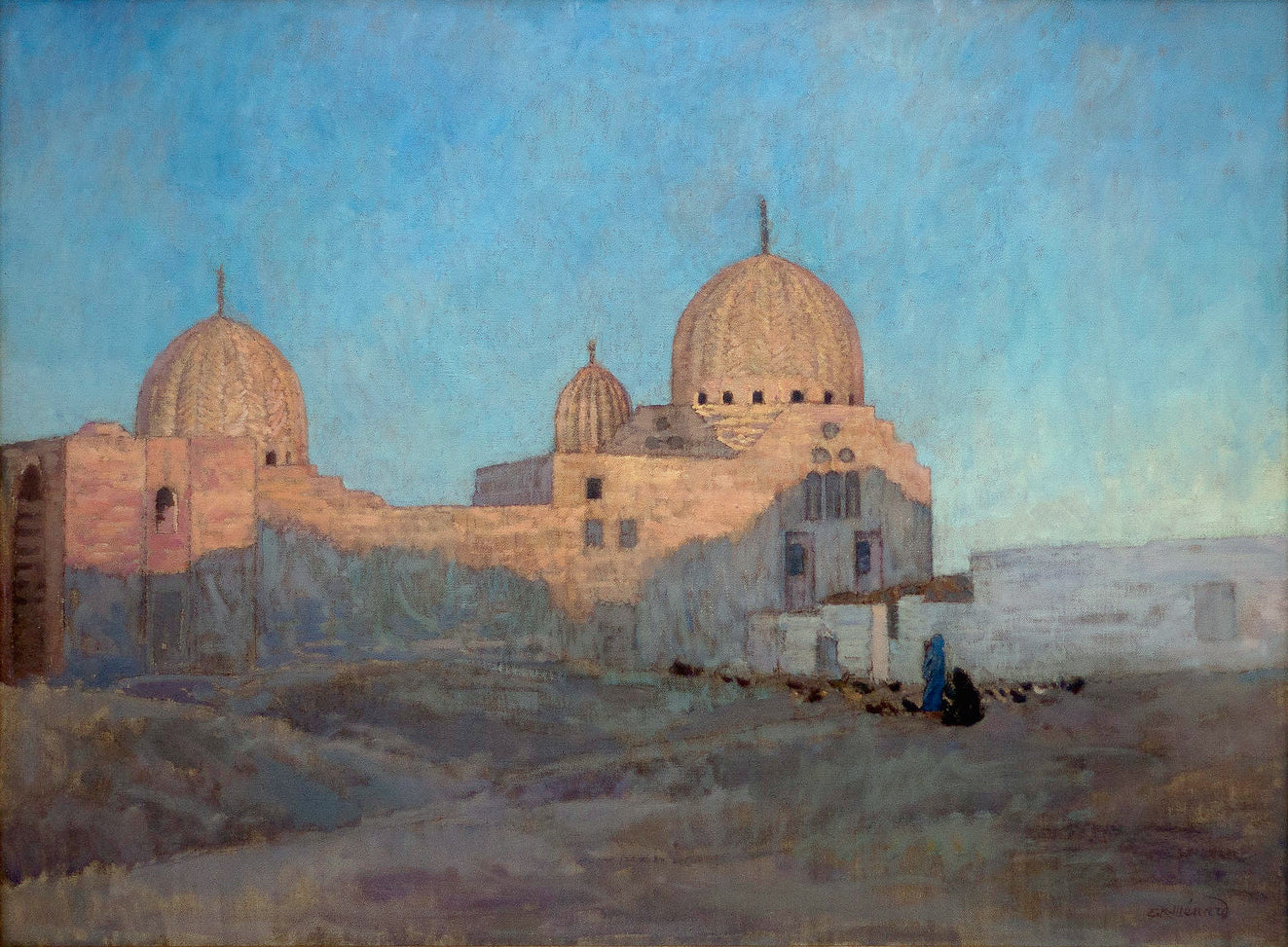 Les dômes de la mosquée Barkouk, Le Caire - René Ménard