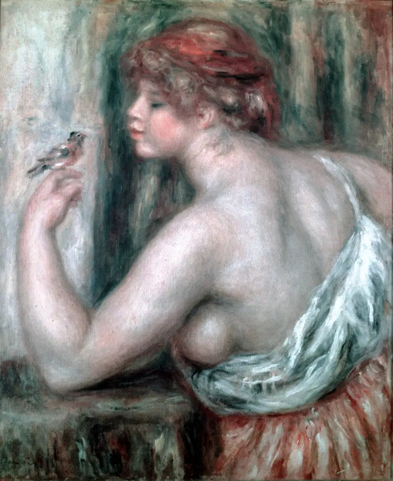 Kırmızı göğüslü Kadın - Pierre-Auguste Renoir