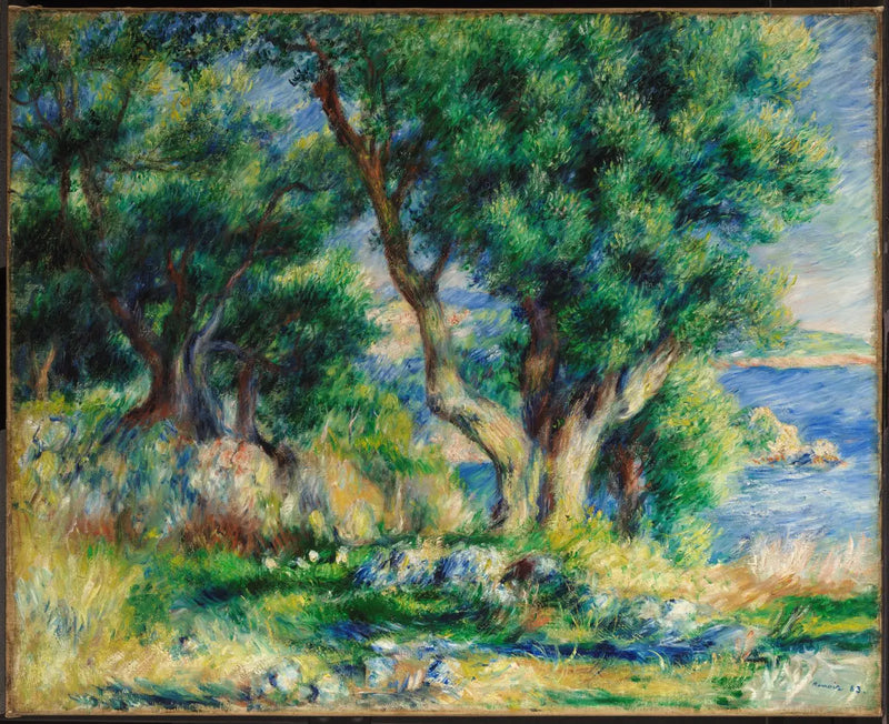 Menton yakınlarındaki kıyı manzarası - Pierre-Auguste Renoir
