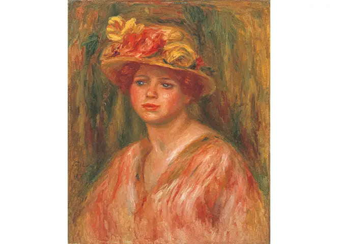 Kırmızı korse giymiş kadın büstü - Pierre-Auguste Renoir