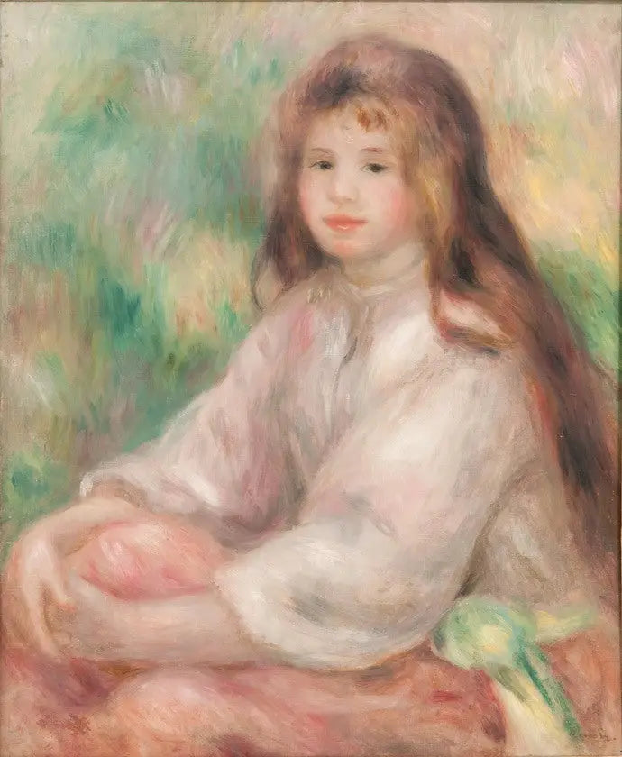 Pembe Elbise Giymiş Küçük Kız - Pierre-Auguste Renoir