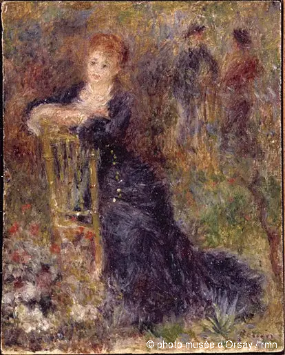 Bahçede Oturan Genç Kadın - Pierre-Auguste Renoir