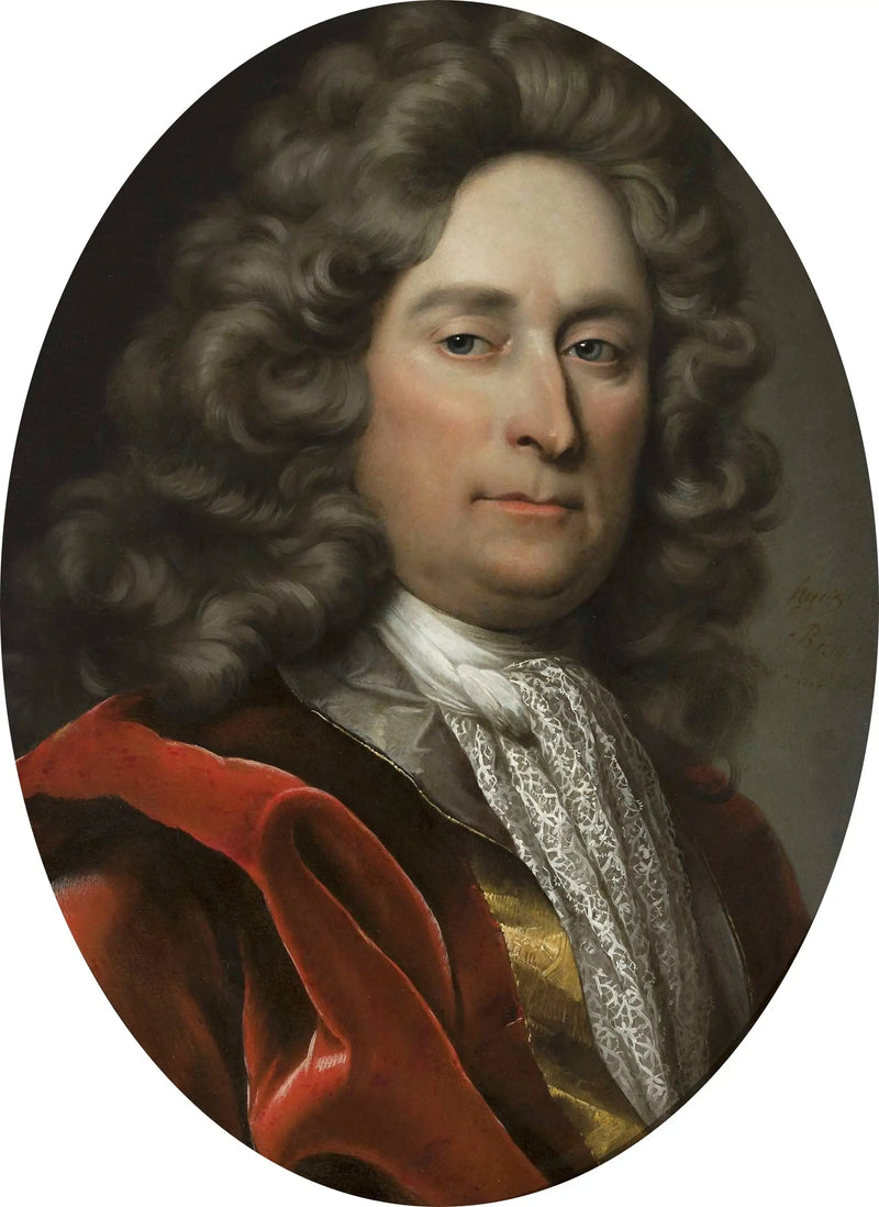 Gri peruklu bir adamın portresi. - Hyacinthe Rigaud