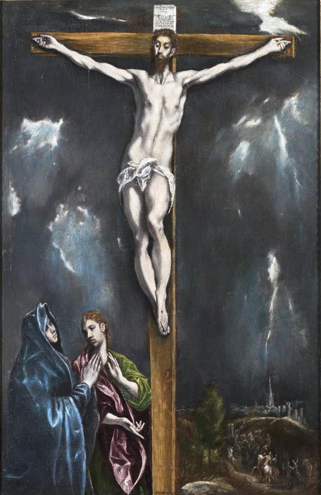 Crucifixion avec la Vierge Marie et saint Jean l'Évangéliste - El Greco