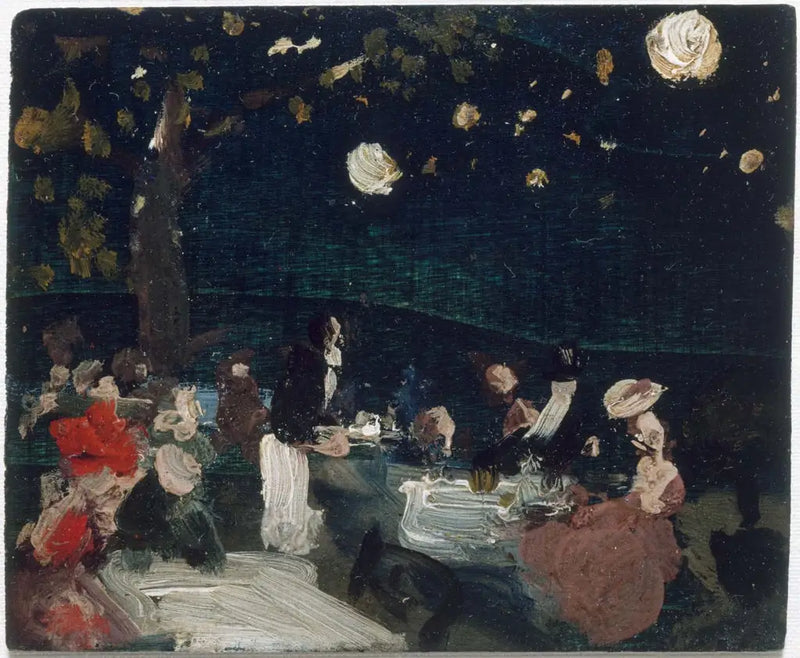 Japon Fenerleriyle Gece Kahvesi - Robert Henri