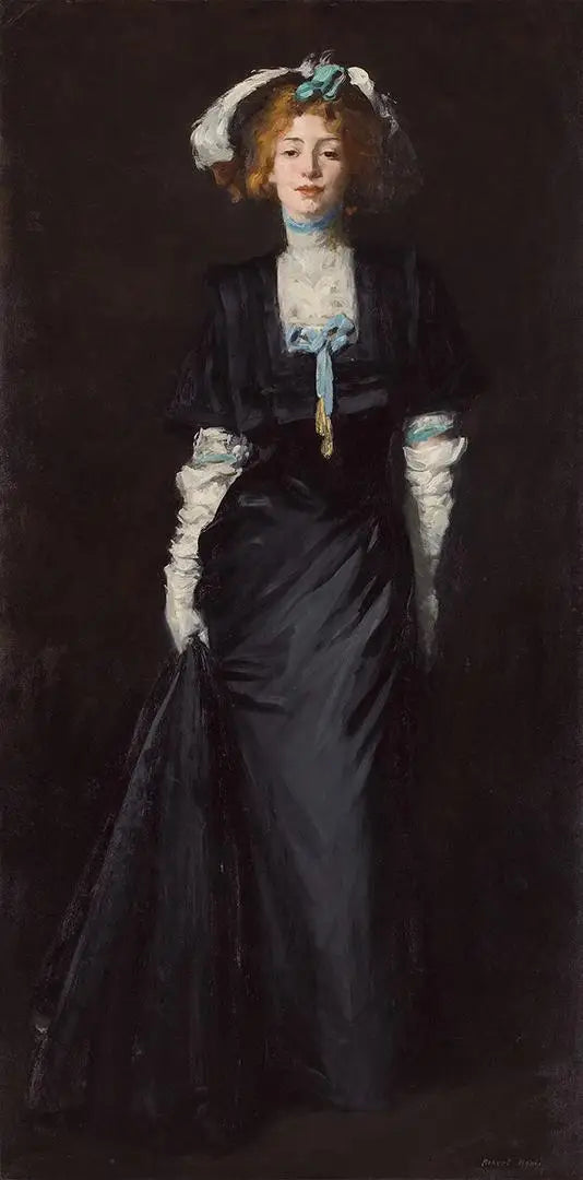 Jessica Penn siyah ve beyaz tüylerle - Robert Henri