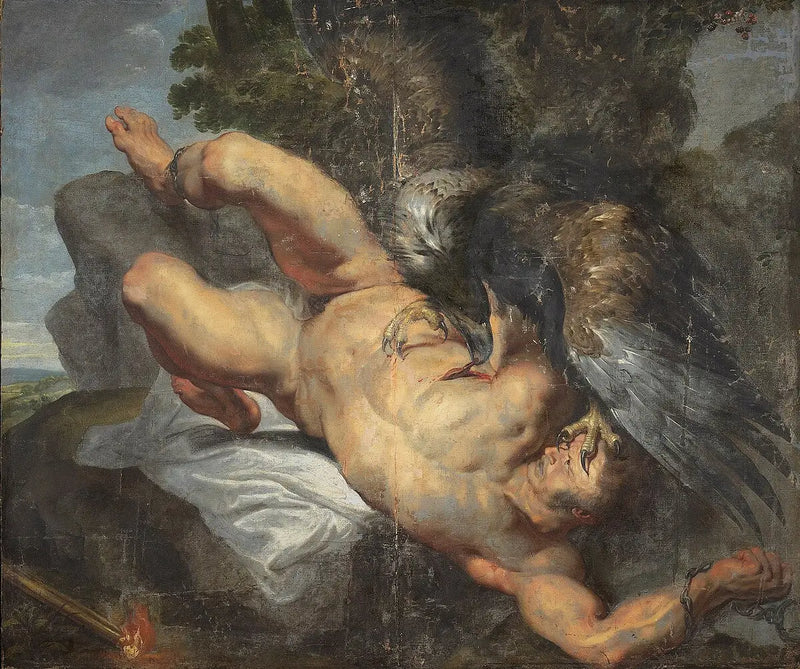 Zincire vurulmuş Prometheus, kartal ile - Peter Paul Rubens