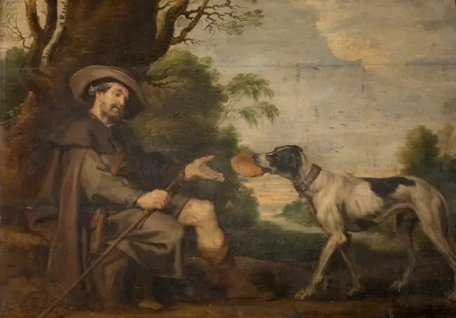 Saint Roch Bir Köpek Tarafından Beslenmiş (Saint Roch Altar Panosu) - Peter Paul Rubens