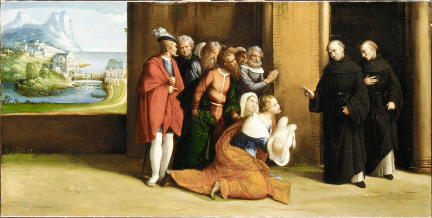 Saint Nicolas de Tolentino ressuscitant un enfant - Benvenuto Tisi