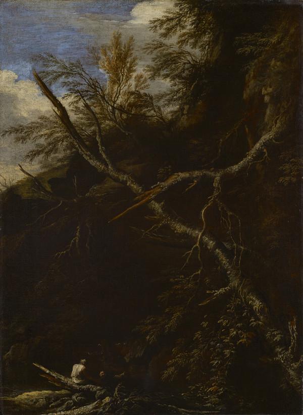 Paysage désolé avec deux personnages - Salvator Rosa